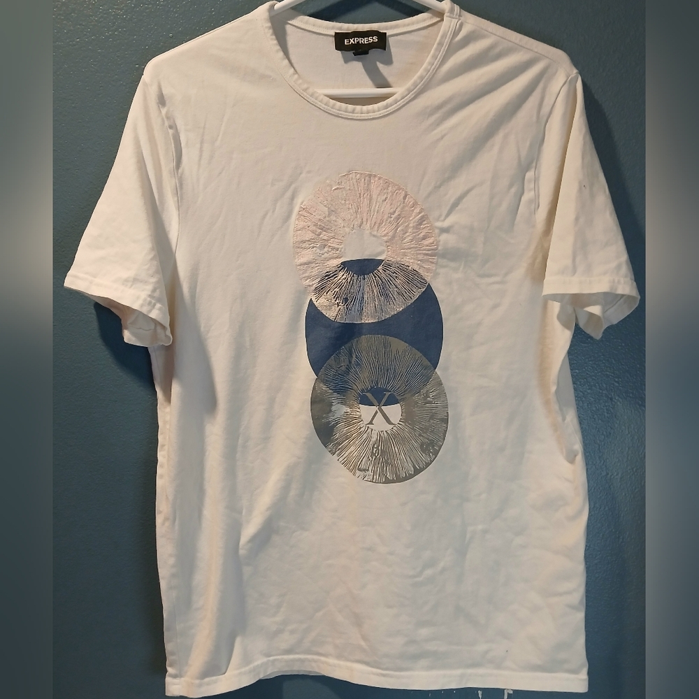 Express Classic Fit Mixed Media Graphic T-Shirt